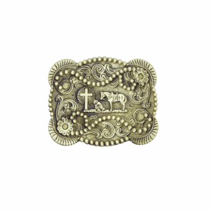 Hebilla Vaquera Texas Caballo Dorado